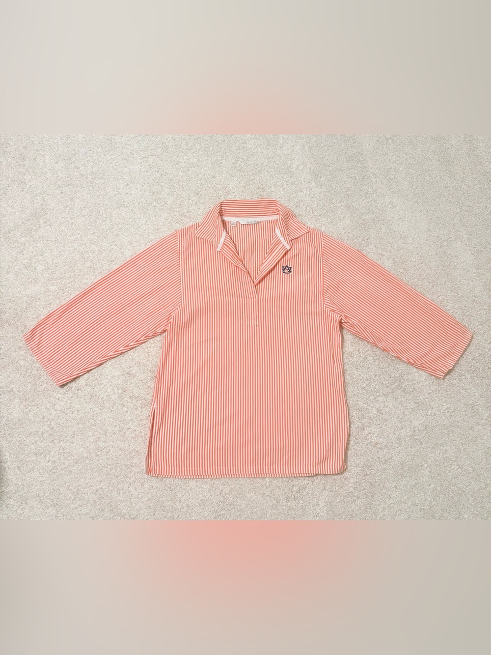 Cutter & Buck Auburn Tigers Stripe Dress Shirt Women’s Size Medium